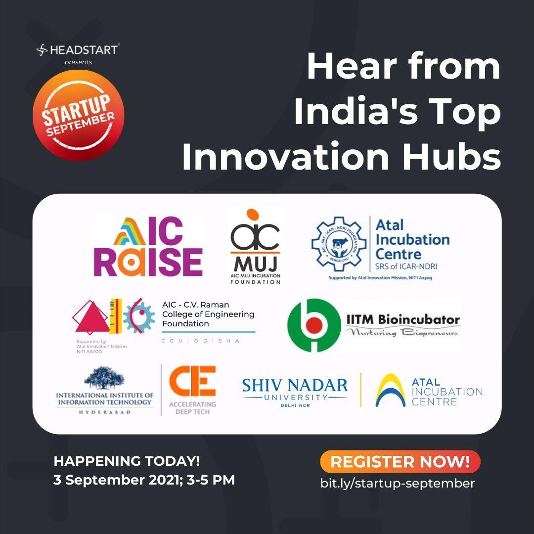 StartUp September on “Hear from India’s Top Innovation Hubs”